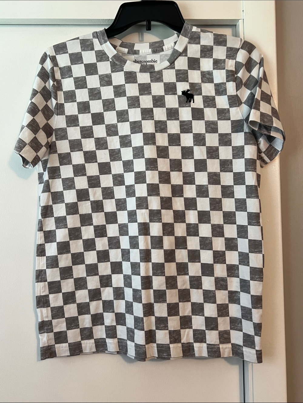 Abercrombie & Fitch Kid’s Grey & White Check Crew Neck T-Shirt